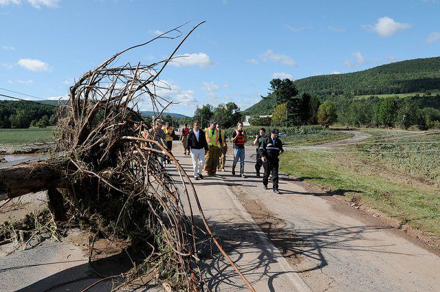 Governor Cuomo tours flood damage in Schoharie County. 